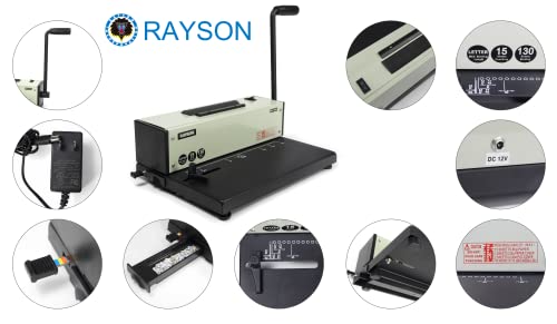 Rayson PD-1503 Coil Binding Machine 43-Hole 4:1 Spiral Binder with Inserter