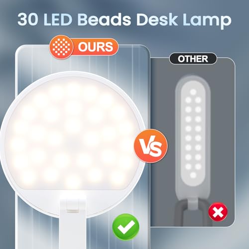One Fire Rechargeable Table Lamp, 3600mAh Battery Operated Lamp Desk Lamp - color: White