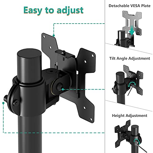WALI Single Monitor Mount, Vesa Monitor Arm for 13-32 inch, up to 22lbs | Adjustable Monitor Mount for Desk, Full Motion with Tilt, Swivel, Rotation, C-Clamp/Grommet Mounting, VESA 75/100mm (M001S) - size: Single, style: Adjustable