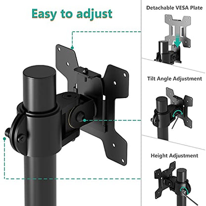 WALI Single Monitor Mount, Vesa Monitor Arm for 13-32 inch, up to 22lbs | Adjustable Monitor Mount for Desk, Full Motion with Tilt, Swivel, Rotation, C-Clamp/Grommet Mounting, VESA 75/100mm (M001S) - size: Single, style: Adjustable