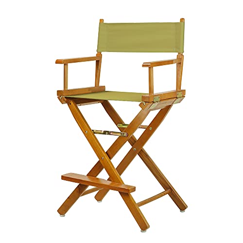 Casual Home 24" Director's Chair Honey Oak Frame-Olive Canvas - color: Honey Oak Frame/Olive Canvas, size: 24" - Counter Height, style: Honey Oak Frame
