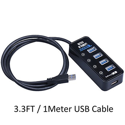 Tendak USB Hub with 4 USB 3.0 Data Ports + 1 USB Smart Charging Port