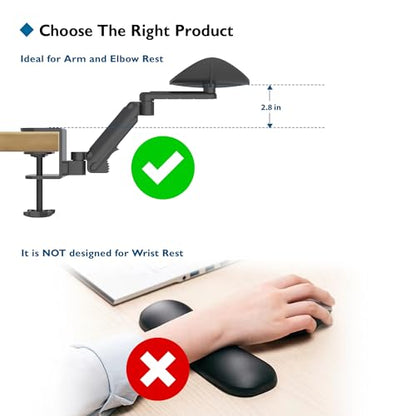 BONTEC Adjustable Arm Rest for Desk, 360° Rotating & Extendable, Aluminum