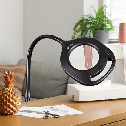 OttLite 2-in-1 ClearSun LED Magnifier Floor and Table Lamp, Black - color: Black - ClearSun
