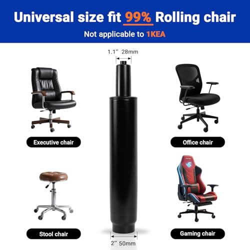 11-16.5 Inches Office Chair Cylinder Replacement, TOP-Activated - color: Matte Black, size: 5.5‘’ Height Range