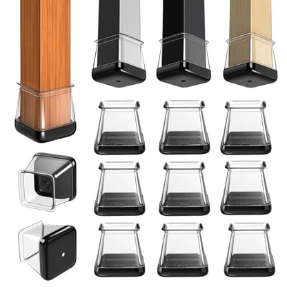 GICUNK 28 Pcs Chair Leg Floor Protectors for Carpet Square Clear - size: Square M