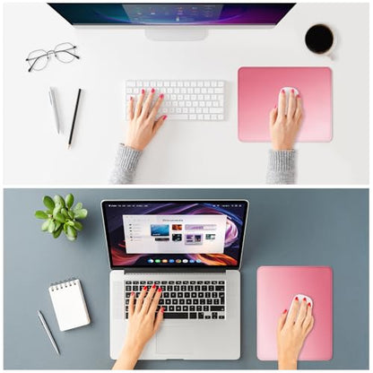 ITNRSIIET Mouse Pad Non-Slip Rubber Base Smooth Surface Stitched Edges Waterproof Durable Compatible with All Mice for Office & Gaming, Desk Accessory, 10.2x8.3x0.12 inch, Rose - color: Gradient Rose