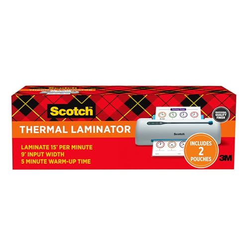 Scotch PRO TL906 Thermal Laminator Machine, 9 Inch | White/Blue, Laminate Recipe Cards, Photos, Documents, For Home, Office, or School Supplies - size: 9 in, style: Laminating Machine