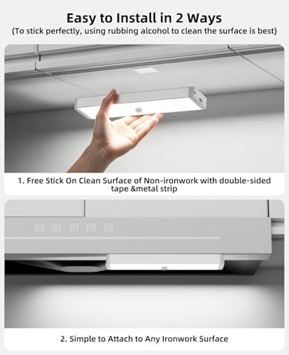 LED Closet Light with Charging Station, 5 Pcs Dimmer Rechargeable Motion Sensor Under Cabinet Lighting with Remote Control, Wireless Stick-Anywhere Night Safe Light Bar for Wardrobe,Kitchen