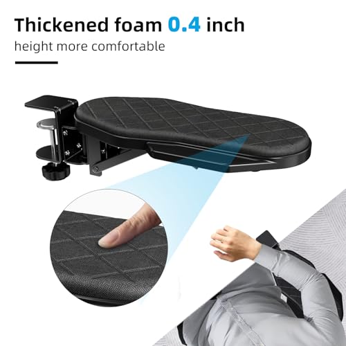 CABTE Ergonomics Desk Extender Tray, Table Mount Arm Wrist Rest Shelf, 90° Foldable Elbow Arm Support,Foldable, 180° Swivel, Computer Desk Extender Tray for Home and Office (Folding and Rotating) | 90° Foldable Elbow Arm Support,Foldable, 180° Swivel, Com