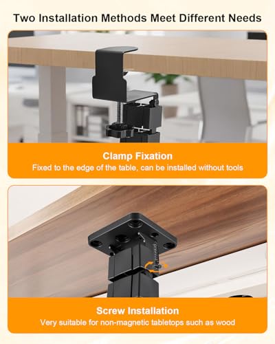Clamp-On Under Desk Cable Management, Adjustable Vertebrae Cord Organizer