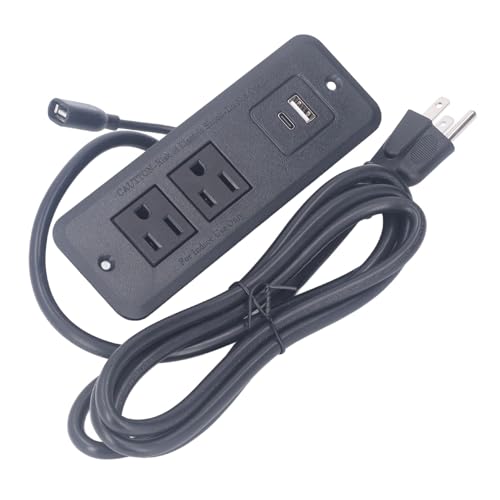 Intelligent Power Outlet with USB Type C, Fast Charging 20W, 2 Sockets, Fire Flush Mount Outlet for Office Desk, Home