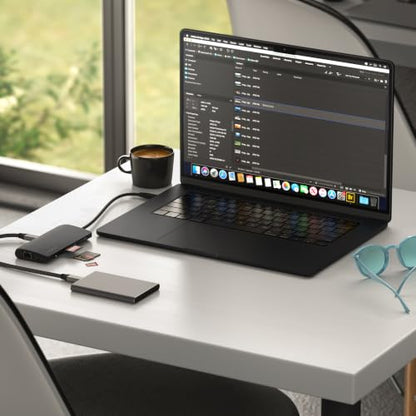 Satechi 8-in-1 USB-C Hub V3, 8K HDMI, 100W Charging, Ethernet, Midnight - color: Midnight, size: V3