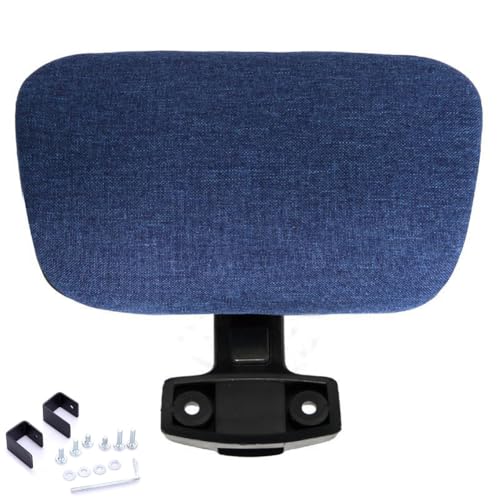 Universal Office Chair Headrest Attachment | Adjustable Desk Chair Mesh Neck Pillow | Soft Computer Armchair Head Rest | Easy to Install (Dark Blue (Black Back),clamp inner diameter 1.02"/2.6 cm) - color: Dark Blue (Black Back), size: clamp inner diameter