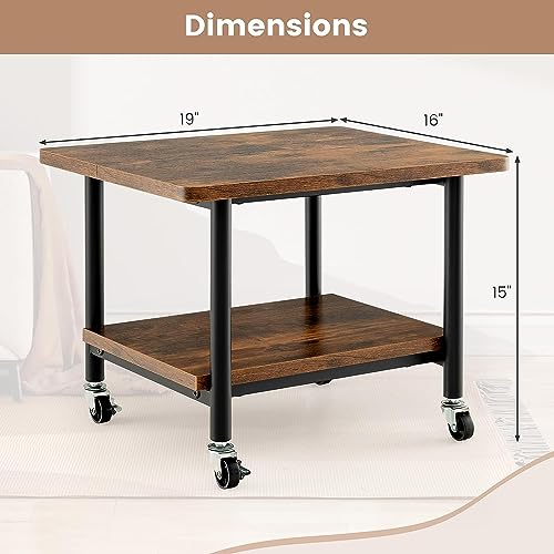 Printer Holder Printer Stand Printer Desk 2-Tier Printer Stand Rolling Printer Cart with 2 Storage Shelves Mobile Machine Storage Rack for Home Office Printer Shelf Printer Rack Printer Table - color: A