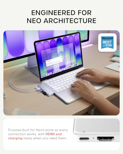 Satechi 6-in-2 USB-C Snap Hub, 4K/60Hz HDMI, for MacBook Neo, Silver - color: Silver