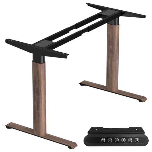 Dual Motor Standing Desk Frame,Sit Stand Desk Base Only,Walnut | Whisper-Quiet Dual Motors, 264 lb Capacity, Fits 47.2-70.8 in Tabletops, Stable Steel Frame with Oval Legs, 3 Memory Presets - color: Walnut