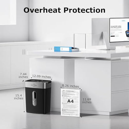 Bonsen 10-Sheet Cross Cut Paper Shredder for Home Office Heavy Duty - color: Black, size: 10-Sheet Cross Cut