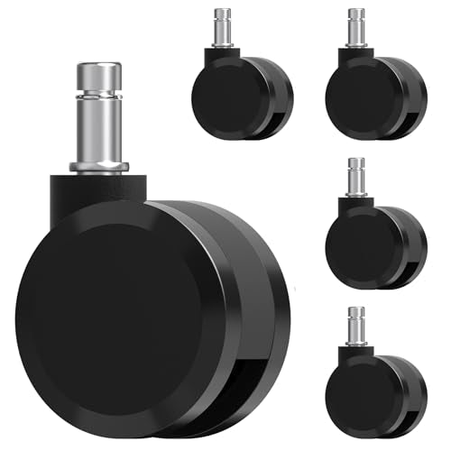 Office Chair Wheels 10mm Stem, 2.36"(60mm) Casters Compatible with 1KEA Chairs ONLY, 10mm(3/8") x22mm(7/8") Stem Replacement Chair Casters for Carpet and Hardwood Floors(Set of 5) - size: 10mm Stem No Brakes(for Ikea)