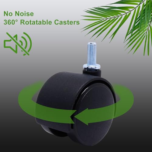 Plastic Caster Wheels 1.5 Inch, M6 Straight-Grained Rod Swivel Casters Set of 4, Black Nylon Replacement Casters Wheels for Furniture Table Cabinet Office Chair - style: 1.5 Inch-M6 Straight-grained Rod