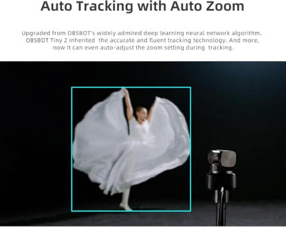 OBSBOT Tiny 2 4K PTZ Webcam 1/1.5" CMOS 50MP, W Smart Remote 2 - style: Tiny 2 combo