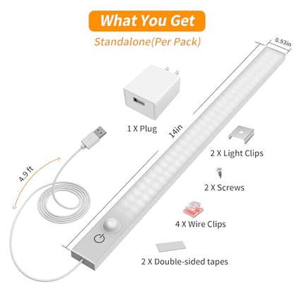 USB Plug-in Motion Sensor Light, Night/Day/ON Modes, Bright&Dimmable - color: 6000K Cool White, size: 1-Bar