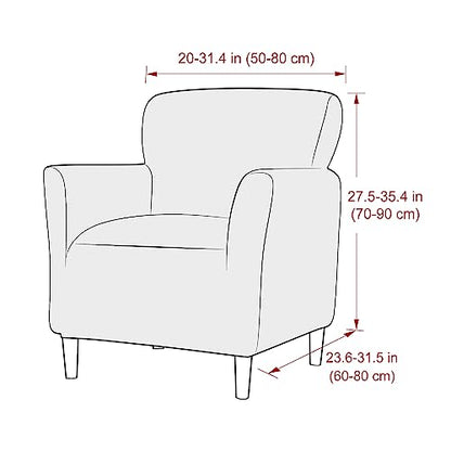 LiveGo Stretch Mid Century Modern Armchair Slipcover 1-Piece Jacquard Accent Chair Covers with Arms Soft Waterproof Chair Slipcovers for Living Room Furniture Protector Office (Velvet Cream) - color: Velvet Cream
