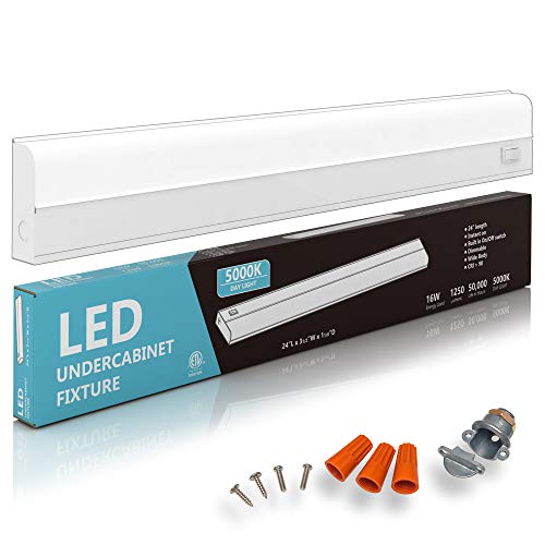 24" Hardwired Under Cabinet Light, 5000K Daylight, ETL, 1250 lm, Dimmable - color: 5000K DayLight, size: 24 INCH