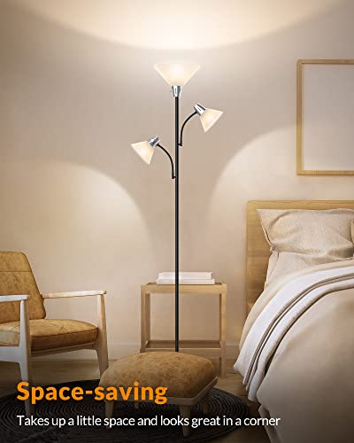 LEPOWER Floor Lamp, Bright Standing Lamp with Replaceable 3000K LED Lights - style: Floor Lamp (3 heads)
