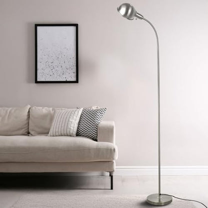 LALISU Modern Metal Reading Standing Floor Lamp with Rotatable Shade,Sliver - color: Silver