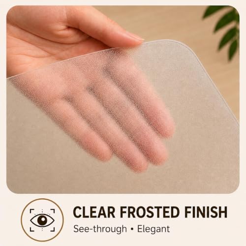 Heavy Duty Chair Mat,36" X 60" Clear Frosted 1.5mm PVC Chair Mat, - size: 36 × 60″