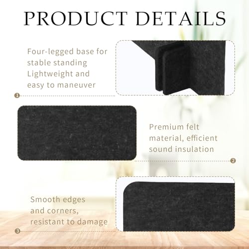 5 Pcs Desk Divider Deep Gray Desk Privacy Partition Reducing Noise Visual Distraction Divider Stand up Freestanding Cubicle for School Office Home (24 x 48, 24 x 24 Inch)