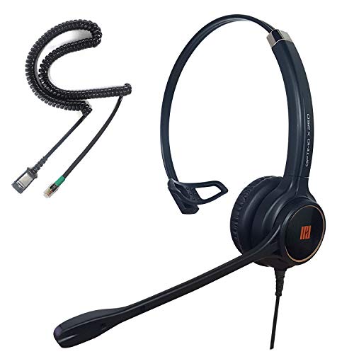 IPD IPH-250 Office Phone Headset with Noise Cancelling Microphone - color: 250-BL-LEAT