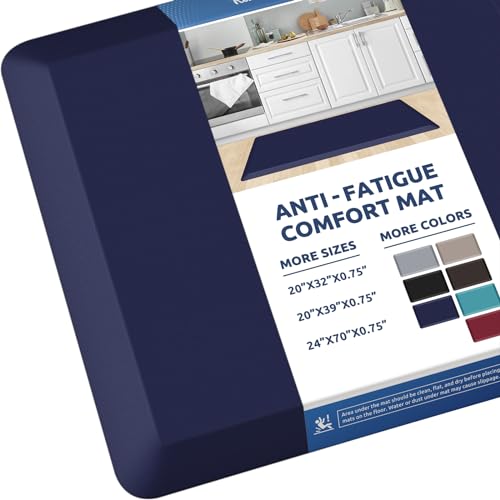 0.8" Thick Kitchen Mat Cushioned Anti Fatigue Rug Comfort Floor Mats - color: Blue, size: 39"L x 20"W x 0.8"Th