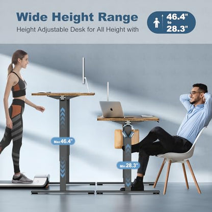 DUMOS 55 Inch Electric Standing Desk, Memory Adjustable Home Office Desk - color: Rustic, size: 55-Inch