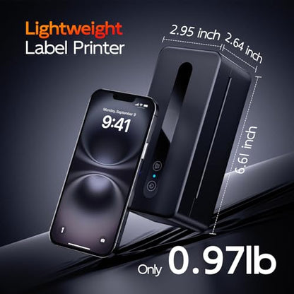 TATTMUSE Thermal Shipping Label Printer 4X6 Upgraded, 2026 New Version Bluetooth Label Printer for Small Business and Package, Support iOS, Android, Windows, Mac, Come with Label Holder - color: Black