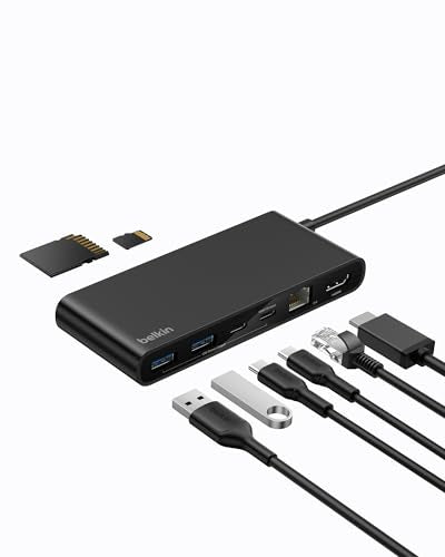 Belkin USB-C Hub 8-Port 4K HDMI 100W PD for Neo MacBook, Windows & More | 2.5Gbps ethernet, 4K@60Hz display support, compatible with Neo MacBook, Windows, and Chromebook laptops - style: 8-in-1 USB-C Hub