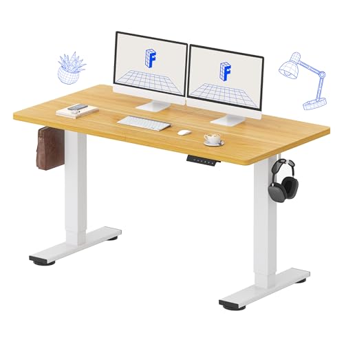 FLEXISPOT 55x24 Inch Electric Standing Desk, Maple | Home Office, Remote Work, Study Space, Laptop & Monitor Setup, Everyday Use, Spliced Desktop - color: Maple, size: 55"x24"