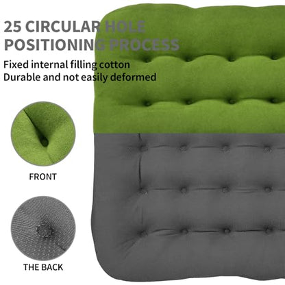 BUYUE Good Support Office Chair Cushion Padded, Soft Velvet Comfortable Non-Slip Seat Cushion for Computer Desk Kitchen Chair (1 Count, Green) - color: Green