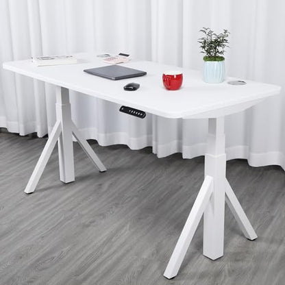 ApexDesk Quattro Series 60" Electric Adjustable Standing Computer Desk for Home and Office Width and Height Adjustable, Rectangular White - color: White Rectangular, size: 60" Rectangular