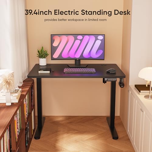 Monomi 39.4" Electric Standing Desk, Height Adjustable sit Stand up,Black - color: Black, size: 40x24
