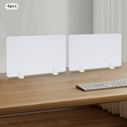 4PCS Desk Dividers Office Partitions, Privacy Desk Panel Protective, Acrylic Plexiglass Shield with Clamps for Offices Schools Call Centers - 23.6”L X15.8”W - color: White
