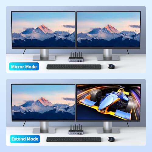 UGREEN HDMI KVM Switch 2 Monitors 2 Computers 4K@60Hz, with 4 USB 3.0 Ports | for 2 Computers Sharing 2 Monitors Keyboard Mouse Printer Webcam, with 4 HDMI + 2 USB Cables, Power Adapter and Controller