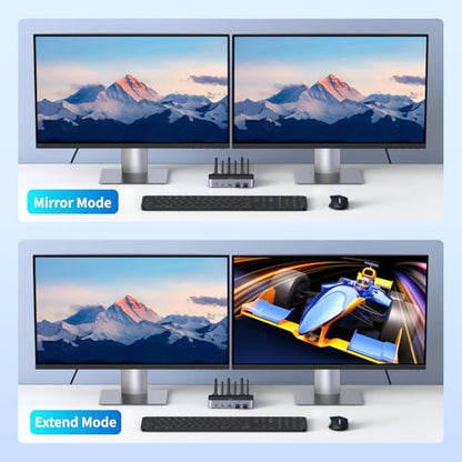 UGREEN HDMI KVM Switch 2 Monitors 2 Computers 4K@60Hz, with 4 USB 3.0 Ports | for 2 Computers Sharing 2 Monitors Keyboard Mouse Printer Webcam, with 4 HDMI + 2 USB Cables, Power Adapter and Controller