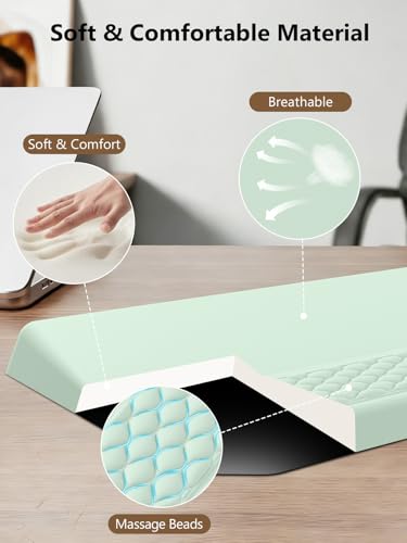 2-in-1 Ergonomic Keyboard Stand with Wrist Rest, Light Green - color: Light Green