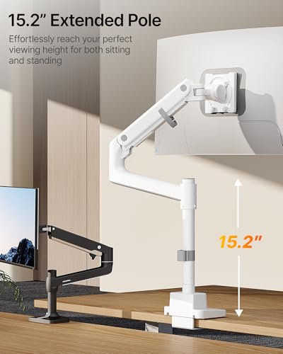 monTEK Ultrawide Monitor Arm Bundle with VESA Expansion Adapter Kit, Heavy-Duty Gas Spring Stand with USB A/C for 17"–57" Screens up to 59.4 lbs, Includes Adapter Extending VESA to 200x200 & 300x300