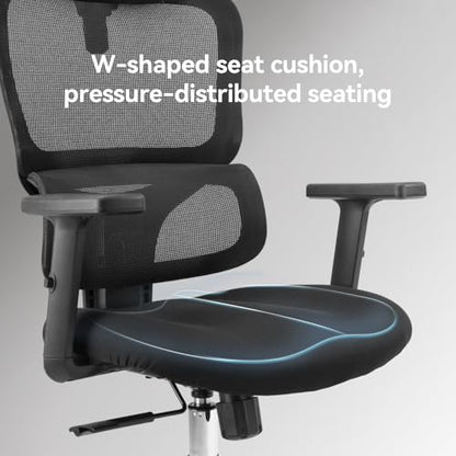 SIHOO M56 Ergonomic Office Chair, Dual Backrest, Adaptive Lumbar Support - color: Dark Black, size: Pack of 2
