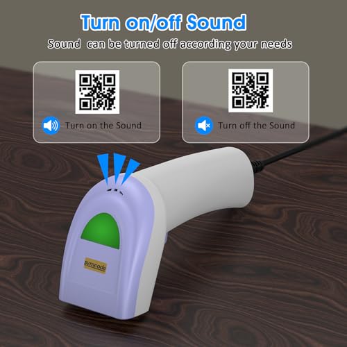 2D Barcode Scanner USB Wired Virtual COM Handheld Automatic QR Data Matrix PDF417 Maxi IMB bar Codes Imager Global Shutter Computer Screen Scan for Windows Mac and Linux PC POS - color: 2D QR Blue white