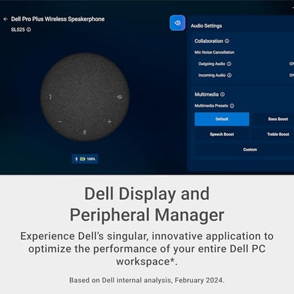 Dell Pro Plus Speaker, SL525, USB‑C & Bluetooth 5.3, AI Noise Cancellation | Full Duplex Audio, Digital Signal Processing, Echo Cancellation, Microsoft Teams Controls - style: SL525