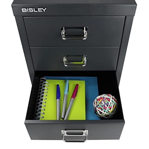 Bisley 3-Drawer Steel MultiDrawer Cabinet - Anthracite Grey - color: Anthracite Grey, size: 3 Drawer